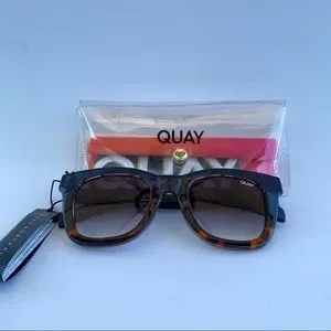 Quay Australia After Hours 50mm Square Sunglasses
 NAVY TORT/ SMOKE QUAY - After Hours Sunglasses in Navy Tort/Smoke Lens  main image 3